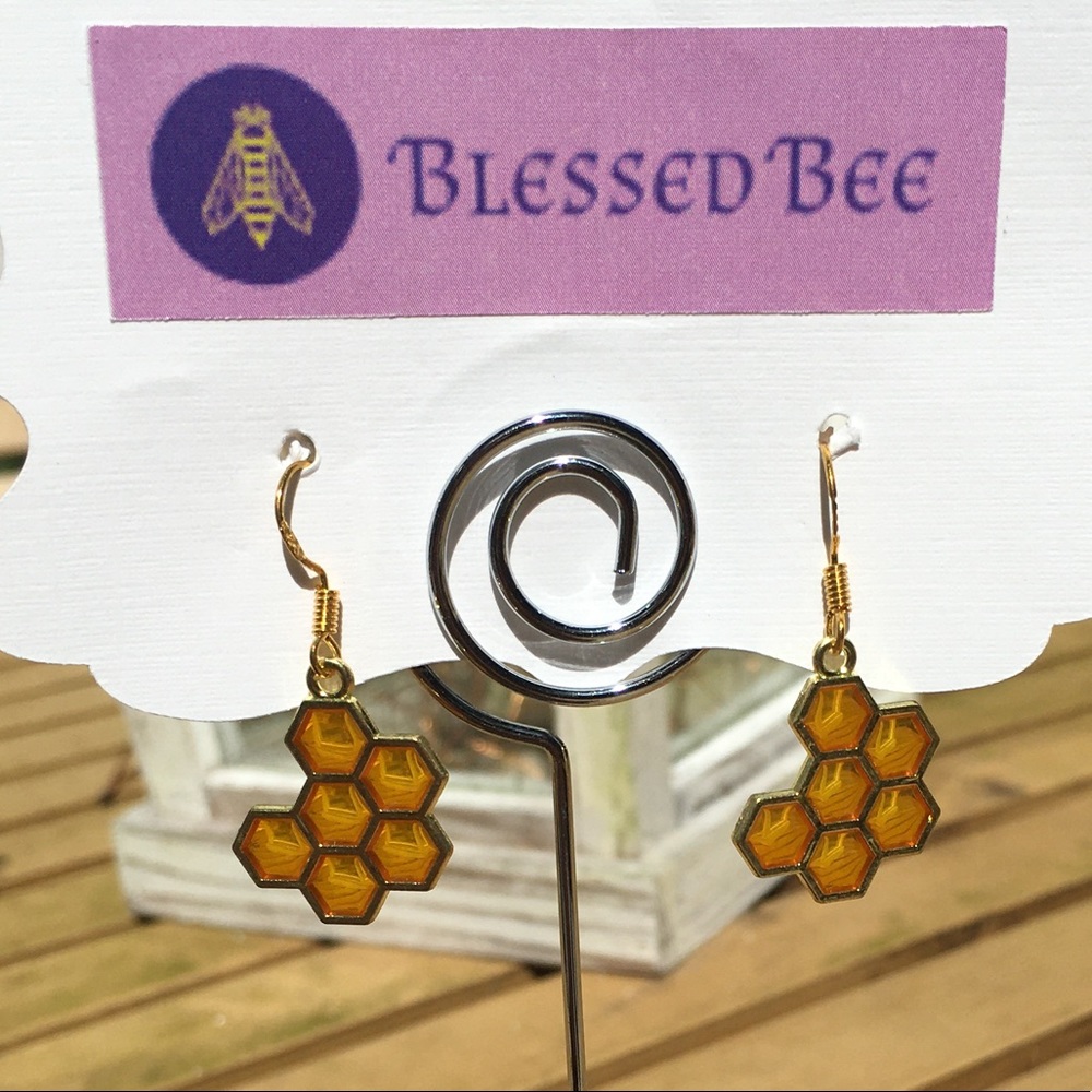 Handmade honeycomb earrings